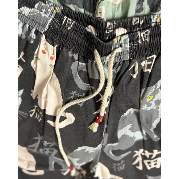 Kidoriman NekoKiti Baggy Cropped Cat Pants 2 Pairs Japanese Streetwear 2XL - Picture 10 of 12